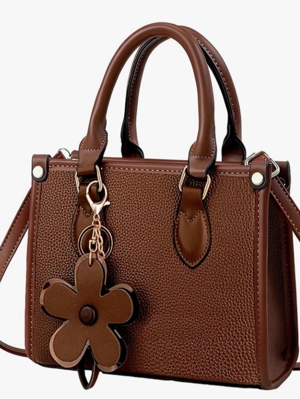 Brown Mini Leather Crossbody Handbag